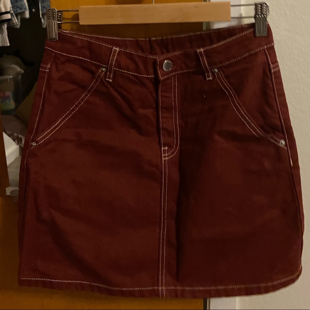 Cute Dark Red Mini Skirt